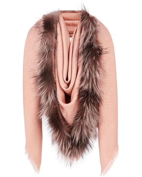 fendi fur trimmed shawl